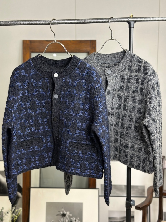 �yCOOHEM�z �R�[�w���@GEOMTRIC TWEEDY knit�@cardigan�@�j�b�g�J�[�f�B�K��