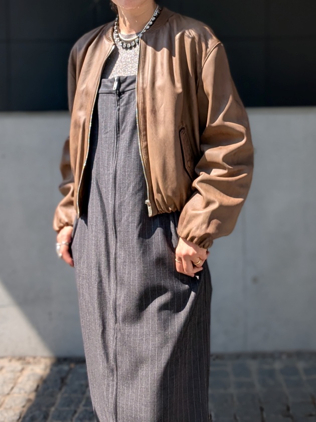 ySTUDIO@AR@XENIAzXENIA Leather Bomber Jacket@U[WPbg