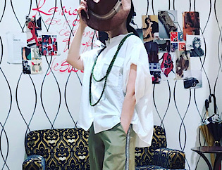 麻ワイドパンツで爽やかに！！