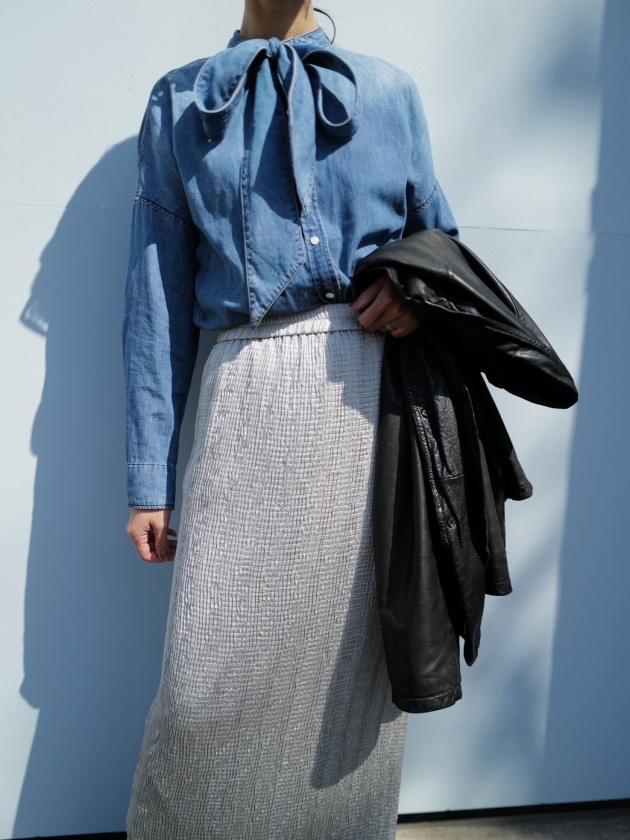 passioneボウタイデニムシャツ画像1