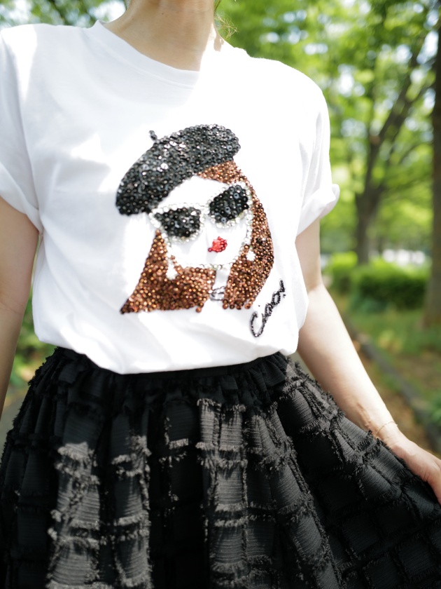 【Marco&Louise】スパンコール刺しゅう Ciao! アートTシャツ