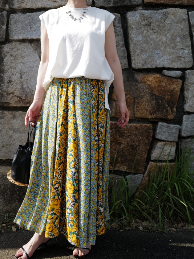 Masaco Teranishi バックロゴ刺繍 ノースリーブカットソー